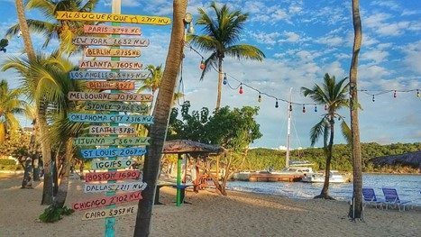 signs on a beach in the us virgin islands